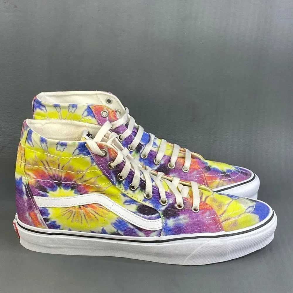 Vans Sk8-Hi Tapered Skate sneaker Tie Dye Hippie Clown Psychedelic men 11.5